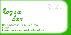 rozsa lax business card